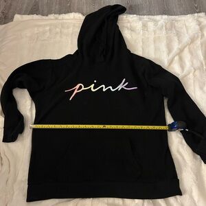 Victoria's Secret Black Hoodie with Multicolor Logo